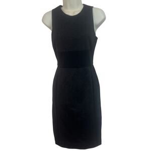 Vince Charcoal Black Wool Blend Sheath Dress | Size 6 | Sleeveless, Back Zip